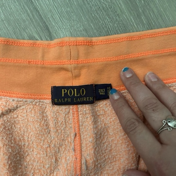 Men’s Polo Ralph Lauren Orange Sweatshorts Size 2XLT - Picture 2 of 2